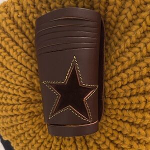 Diesel Brown Leather Star Cuff